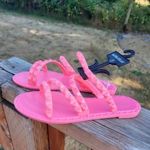 Olivia Miller Rock-stud Jelly slip on sandals size 7